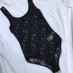 Forever 21 Black Lace Bodysuit